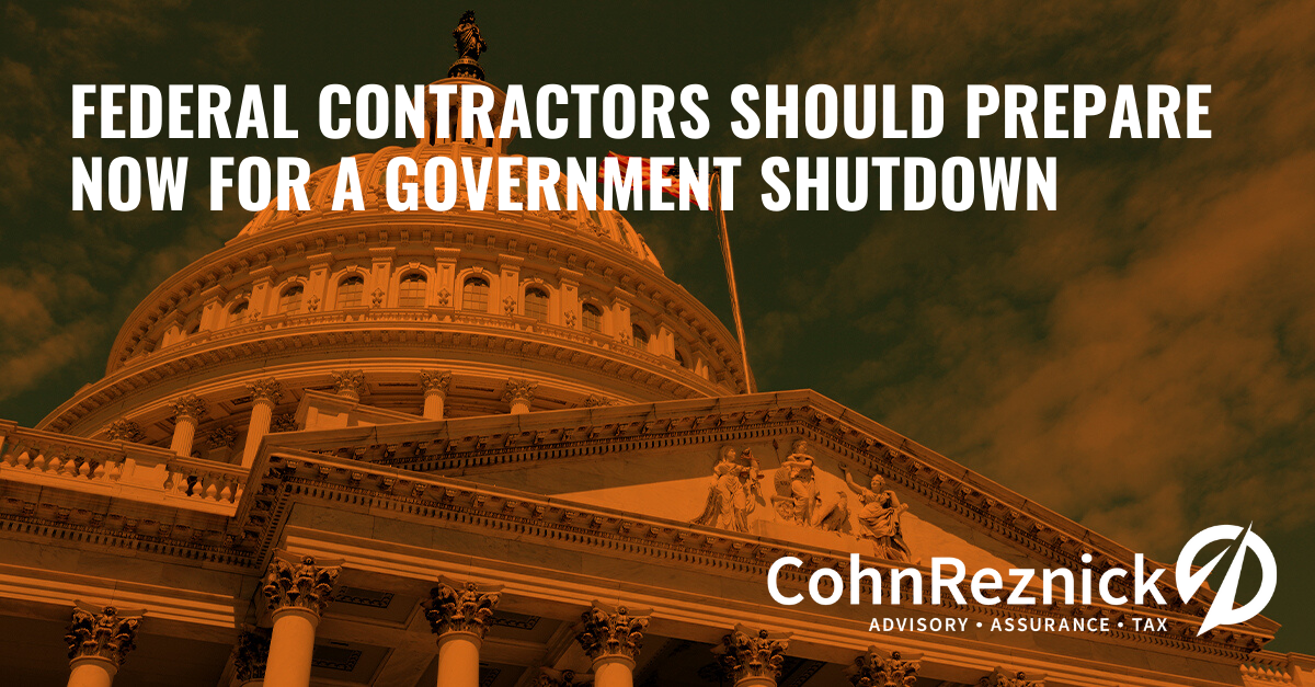 Federal contractors Prepare for a government shutdown now CohnReznick